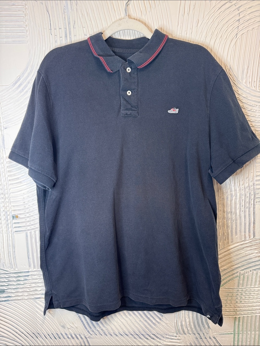 Nike Navy Polo with Red Collar Piping N0676